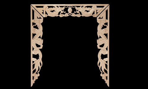 板桥镇实木贴花荷花莲花佛龛装饰中式角花装饰图案